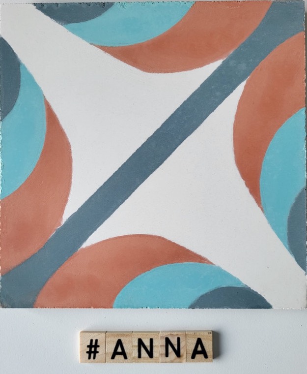 Motif Anna : carreau de ciment de la galerie de l'atelier