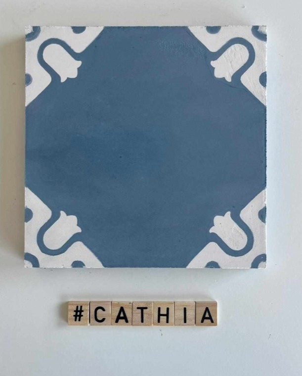 Motif Cathia : carreau de ciment de la galerie de l'atelier