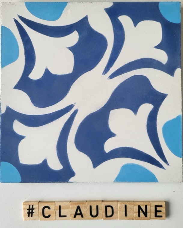 Motif Claudine : carreau de ciment de la galerie de l'atelier