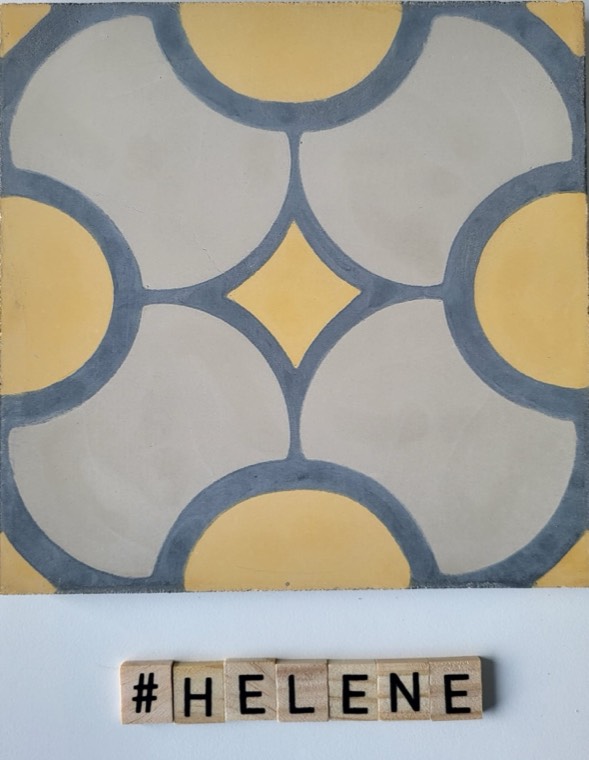 Motif Hélène : carreau de ciment de la galerie de l'atelier