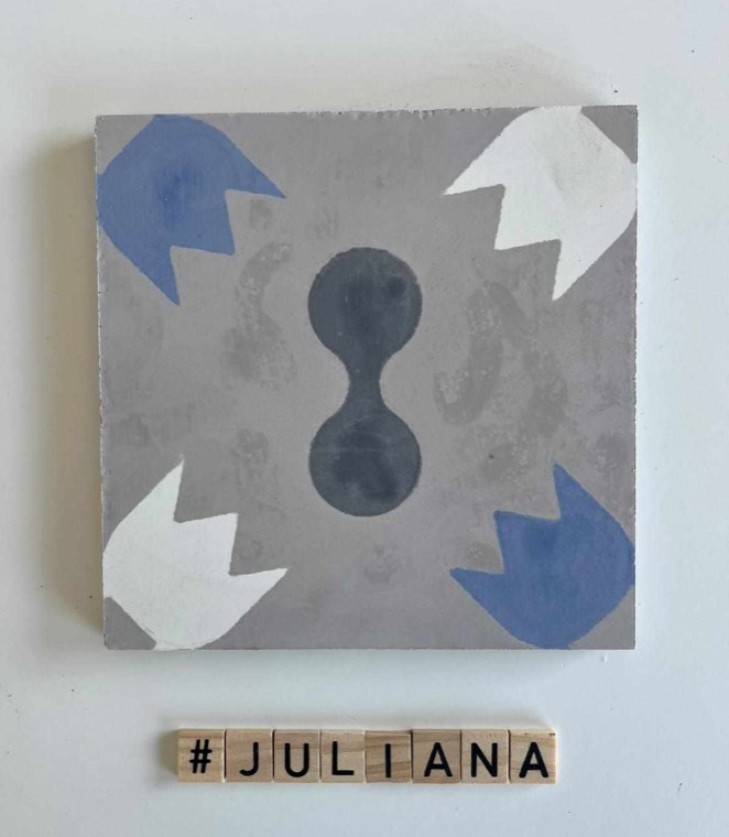 Motif Juliana : carreau de ciment de la galerie de l'atelier