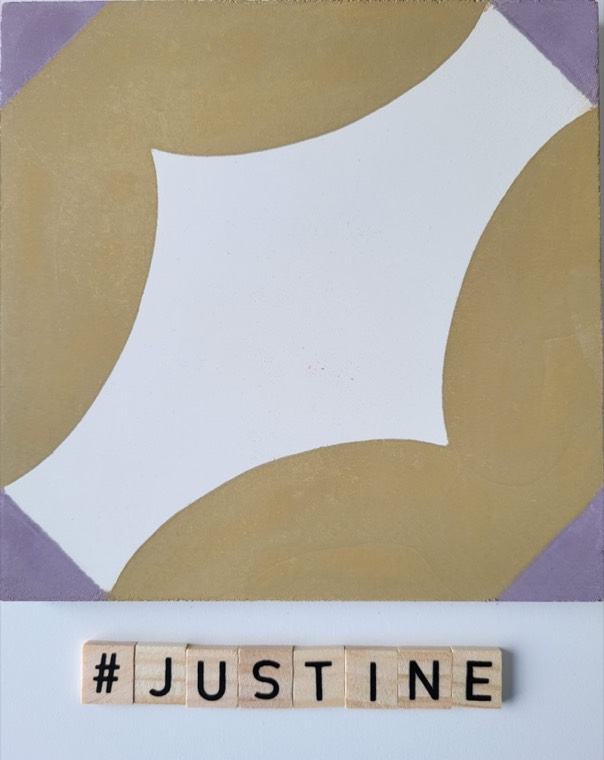 Motif Justine : carreau de ciment de la galerie de l'atelier
