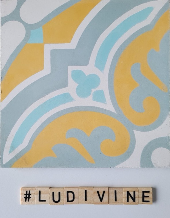 Motif Ludivine : carreau de ciment de la galerie de l'atelier